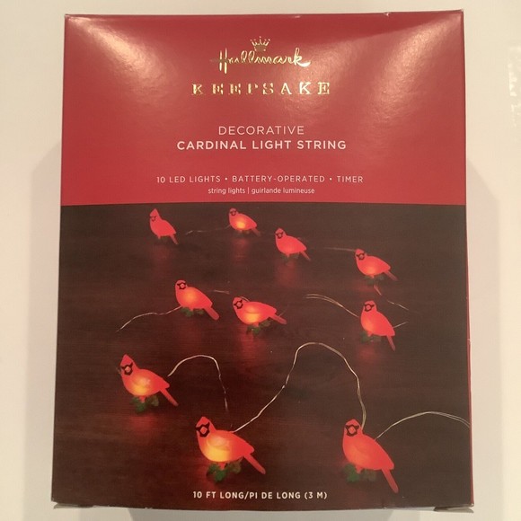 Hallmark Decorative Cardinals Magic Light String 10' With 6 Hour Timer 2021 NEW - Picture 6 of 6